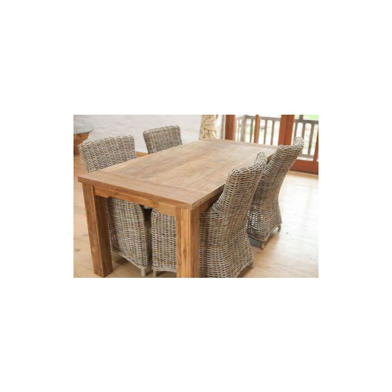 1.6m Reclaimed Teak Taplock Dining Table with 4 Donna Chairs